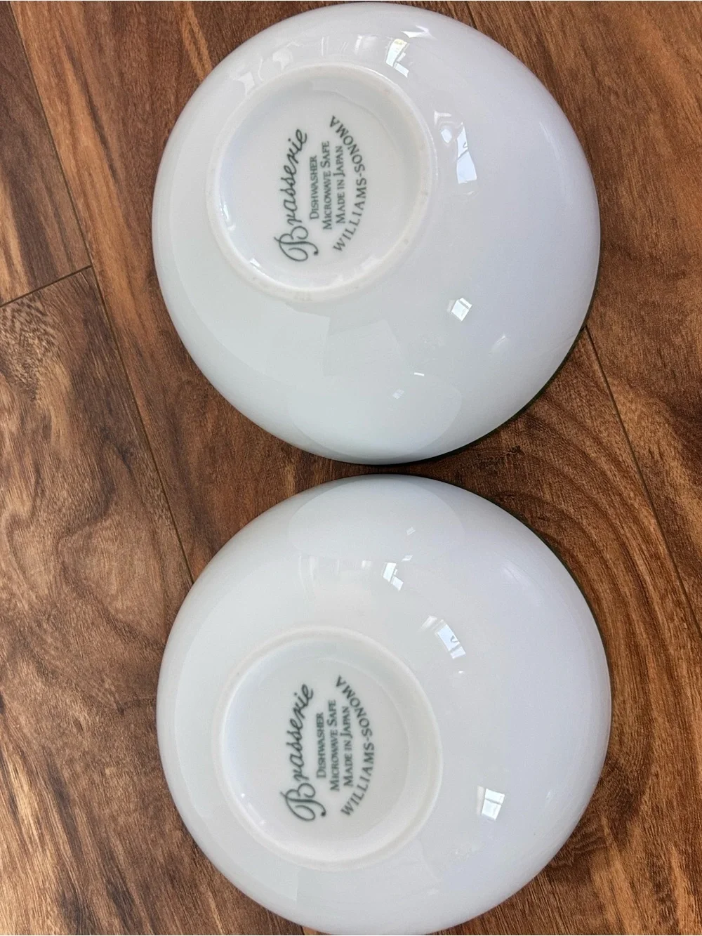 Williams Sonoma Brasserie Green Rim Soup Cereal Bowl Made Japan 5.5” Set of 2